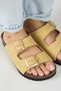 ®   Premium Petra Genuine Leather Snake Textured Double Belt Buckle Women's Daily Slippers - 6