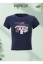 Lucky Girl Syndrome Printed Cotton Lycra Body Tee Crop T-Shirt