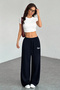 Hype Printed Navy Blue Wide Leg Summer Baggy 3 Thread Flexible Comfortable Sweatpants Rf0672 - 4