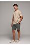 Regular Fit Mid Waist Straight Men's Green Shorts