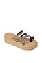 Women's Black Stone Detailed Slippers - 6