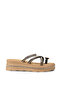 Women's Black Stone Detailed Slippers