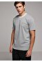 Regular Fit Round Neck Plain Men's Gray Short Sleeve T-Shirt