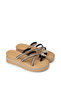 Women's Black Stone Detailed Slippers - 5