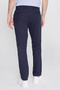 Men's Navy Blue Cotton Slim Fit Slim Fit Side Pocket Dobby Stretch Casual Trousers - 5