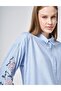 تونيك من القطن الفسكوزي المطرز بالإيتامين بلون دخاني - 7
