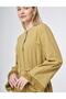 Lace-Up Collar Gofreli Tunic in Fat Green - 7