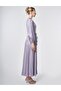 Floral Detailed Satin Dress Lilac - 6