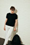 Men's Black Standard Fit Regular Cut Crew Neck Knitwear T-Shirt