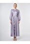 Floral Detailed Satin Dress Lilac - 3