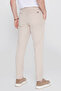 Men's Beige Slim Fit Slim Fit Tie-Waist Casual Stretchy Trousers with Side Pockets - 6