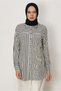 Striped Shirt Collar Tunic 46359