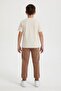 Brown Printed Crew Neck T-Shirt with Elastic Waistband Boys' 2-Piece Set 23887 - 3