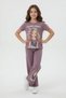 Dusty Rose Girl Character Printed Wide-Leg Pants 2-Piece Girl's Set 23804 - 3