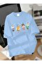 -Women's Oversize Basic Bubble Tea Friends Print T-Shirt – 100% Cotton - 2
