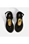 Women's Black Large Gold Buckle Leather Flip-Flop Sandals - 7