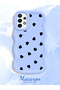Samsung Galaxy A73 Compatible Shockproof Simple Blue Silicone Phone Case Heart Pattern - 2