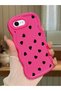 iPhone 6S Plus Compatible Shockproof Simple Red Silicone Phone Case Heart Pattern