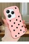 Infinix Hot 40 Compatible Shockproof Simple Pink Silicone Phone Case Heart Pattern