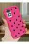 Redmi Note 11 Compatible Shockproof Simple Red Silicone Phone Case Heart Pattern