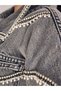 Women's Designer Denim Jacket with Stone and Chain Embellishments, Gray Anthracite Cropped Fit Jeans Coat - 5