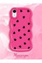 iPhone Xr Compatible Shockproof Simple Red Silicone Phone Case Heart Pattern - 2