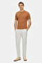 Fared Brown Crew Neck Knitwear Embroidered 100% Cotton Standard Fit Men's Tshirt - 3