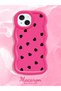 iPhone 15 Compatible Shockproof Simple Red Silicone Phone Case Heart Pattern - 2