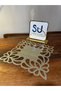 Gold Glitter Sports Floral Patterned American Service Napkin Set of 6 Supla under Plate - 2