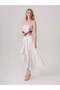 Slit and Lace White Linen Skirt - 3