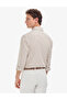 Beige Linen Blend Regular Fit Striped Short Sleeve Shirt 50325330-Vr011 - 5