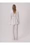 White Linen Jacket with Collar Detail - 3