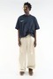 -Erkek Oversize Basic Surfers Club Print T-Shirt – 100% Cotton - 4