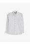 Light Gray Linen Blend Regular Fit Long Sleeve Shirt 50325356-Vr001 - 2