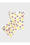 Girl's Cotton Yellow Sun Patterned Summer Pajama Set with Ruffled Sleeves and Shorts - 2