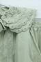 Wide Collar Tie-Up Sleeve Elastic Skirt Lined Poplin Suit - Green - 5