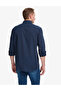Navy Blue Linen Blend Regular Fit Long Sleeve Shirt 50325356-Vr033 - 6