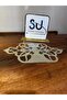 Gold Spor Model Flower Detailed Placemat Set with 6 Napkins