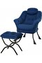 Lazy Chair with Ottoman, Modern Upholstered Accent Chair, Ergonomic Lounge Chair with Armrest