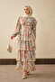Women's Ethnic Pattern Waist Tie Dress Lilac - 3