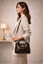 Women's Hand and Shoulder Bag Small Size Stylish Bag with Gold Accessories - 7
