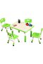 Kids Table & Chairs Set (4-Piece) Height Adjustable - 32" Wipe-Clean Craft Table with Anti-Sl - 8