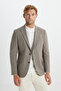 Men's Mink Wool Regular Fit Regular Cut Swallow Collar Jacket with Flap Pockets - 7