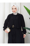 Cupra Fabric Dress with Buckle Detail, Double Tunic Dress, 2 Pieces - 7