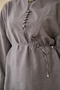 Women's Front Buttoned Waist Tie Tunic Gray - 4