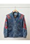 Women's Anthracite Washed Dragon Embroidered Oversize Jean Jacket - 4