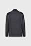Men's Anthracite Slim Fit Slim Fit Swallow Neck Check Flap Pocket Stretchy Suit - 7