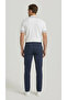 Men's Navy Blue Slim Fit Cotton Chino Pants - 5