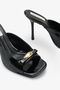 Juliana Women's Heeled Slippers - Black Patent Leather - 4