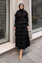 Women's Layered Voile Skirt Suit Black - 3